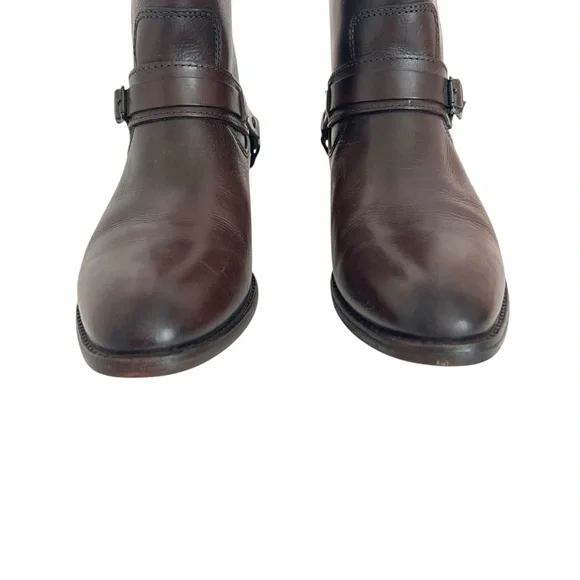 FRYE Lindsay Spur Short Brown Full Grain
Leather Boots Size 9B - Picture 4 of 13